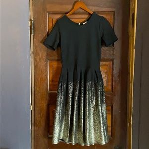 Black & gold LLR Lularoe Amelia dress, Size Medium